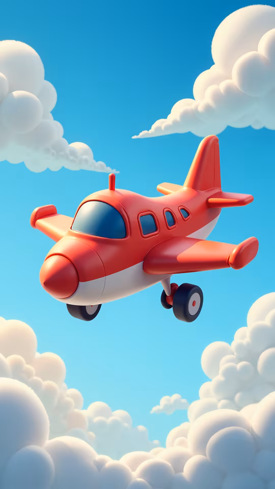 Red Cartoon Airplane