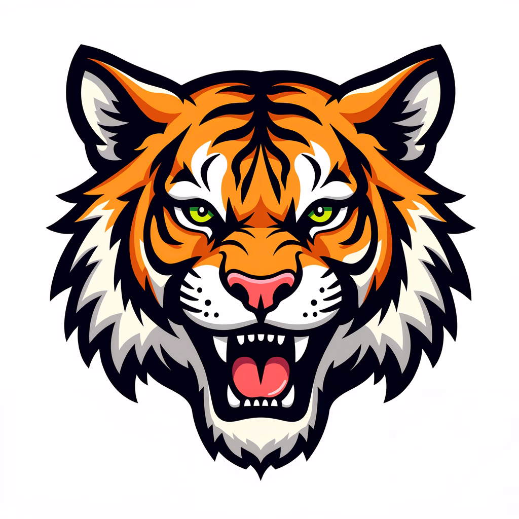 Vibrant tiger illustration showcasing strength and determination.