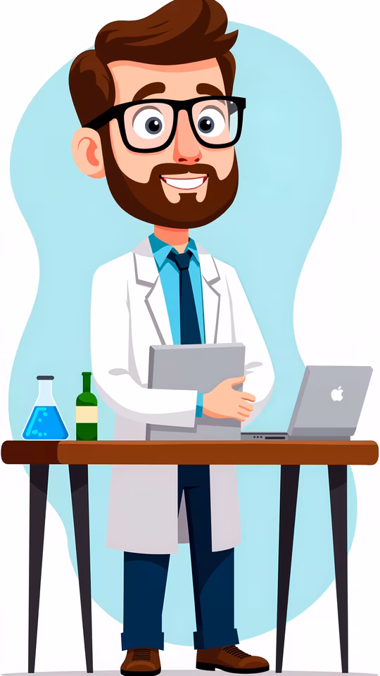 Scientist Cartoon Illustration