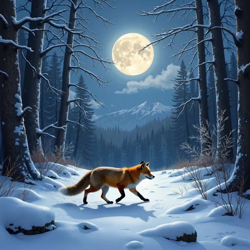 Snowy Forest Fox