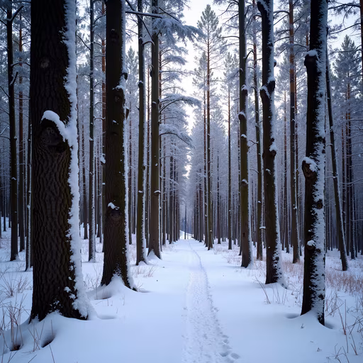 Snowy Forest Path