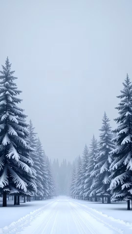 Snowy Forest Path