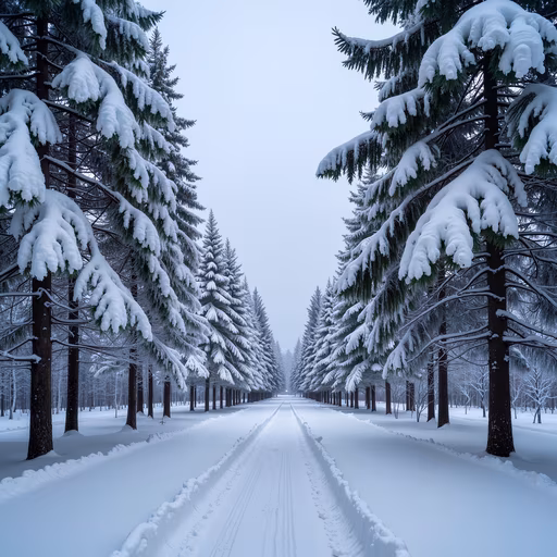 Snowy Forest Path