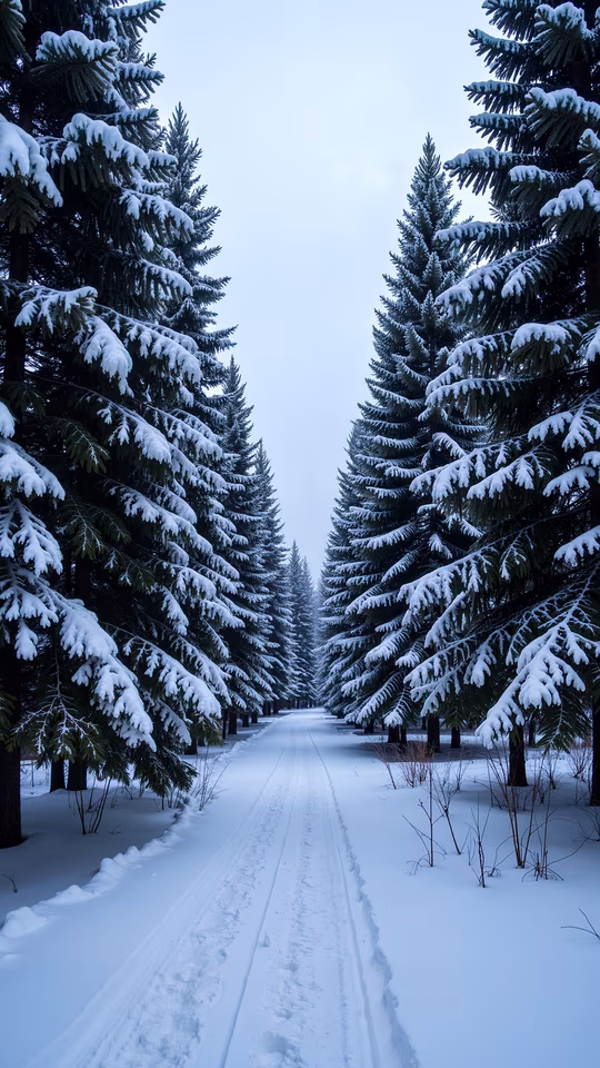 Snowy Forest Path
