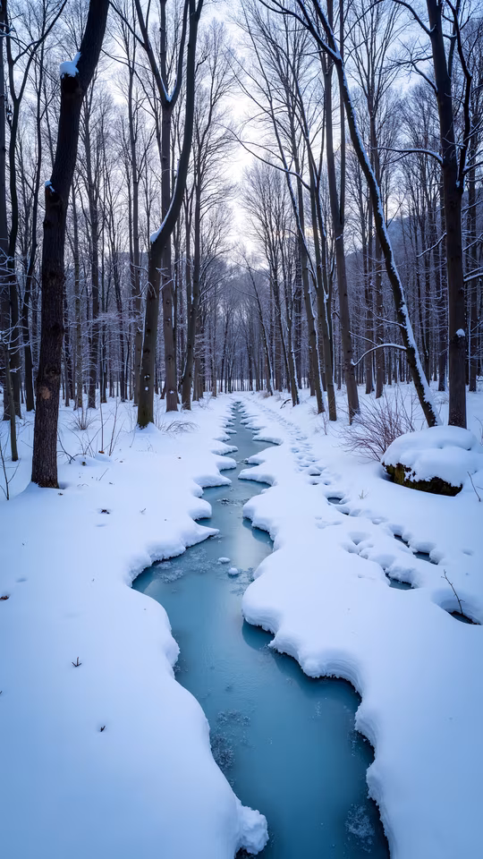 Snowy Forest Stream