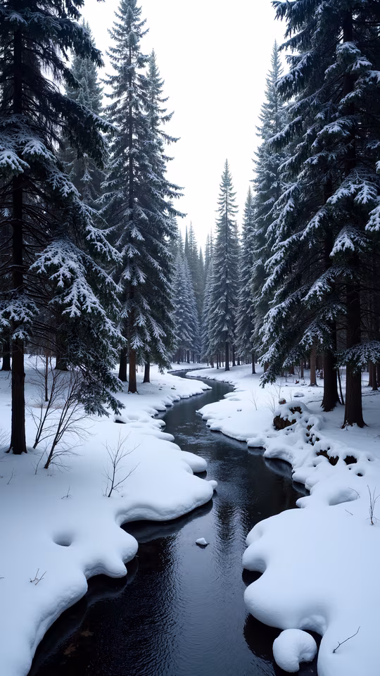 Snowy Forest Stream