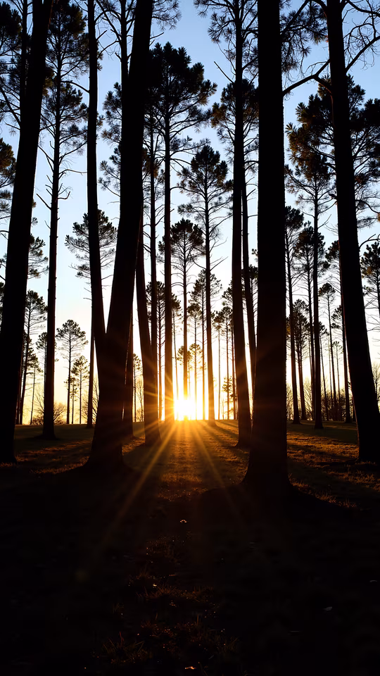 Sunset Through Trees