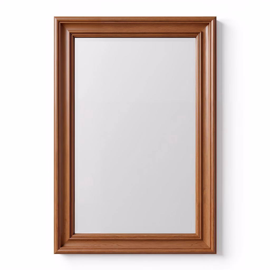 Classic wooden frame with detailed craftsmanship and warm tones.