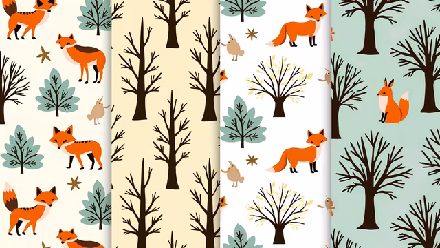 Woodland Foxes Illustration