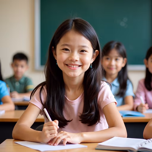 Bright Smile in Classroom