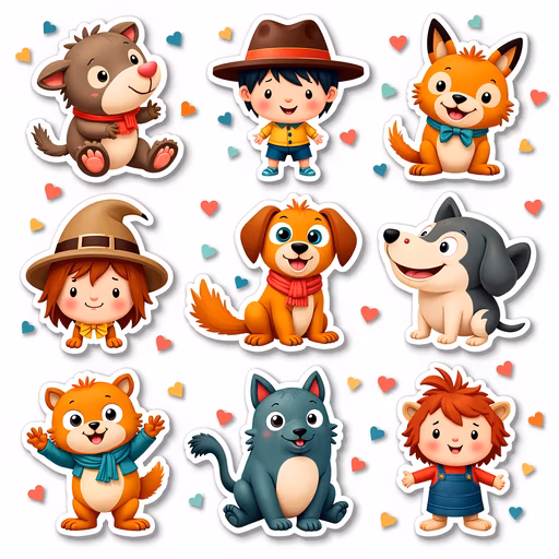 Cartoon Animals and Characters