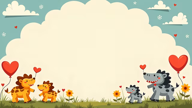 Cartoon Animals with Hearts