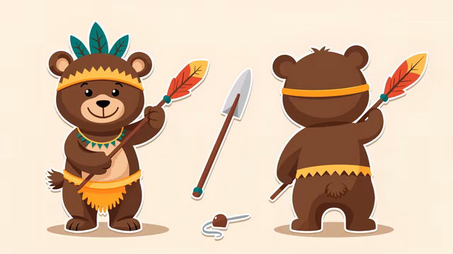 Cartoon Bear Warrior