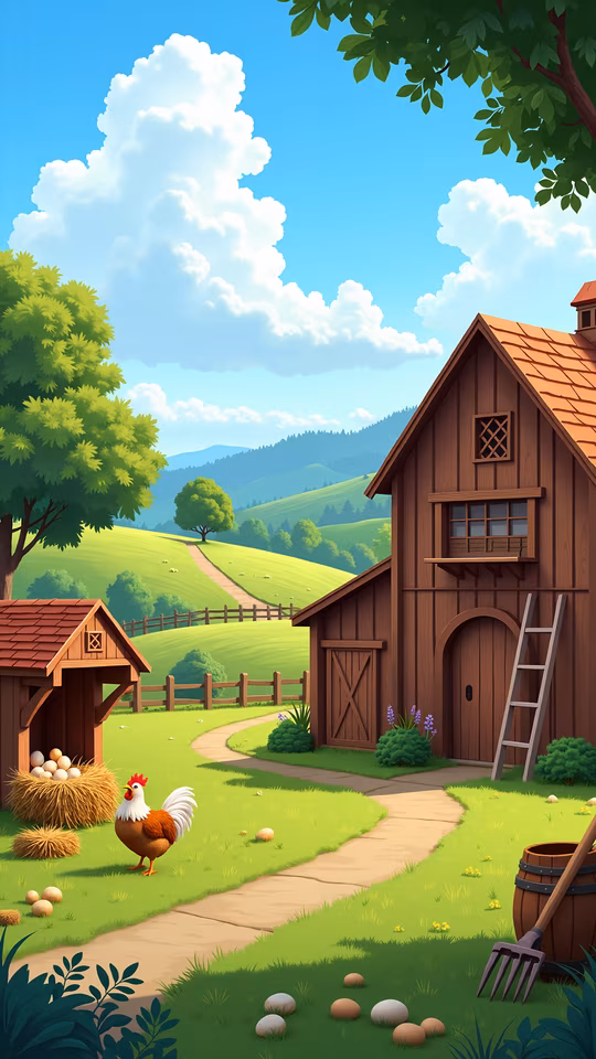 Cartoon Farm Scene
