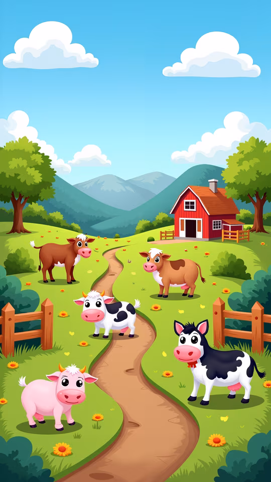 Cartoon Farm Scene