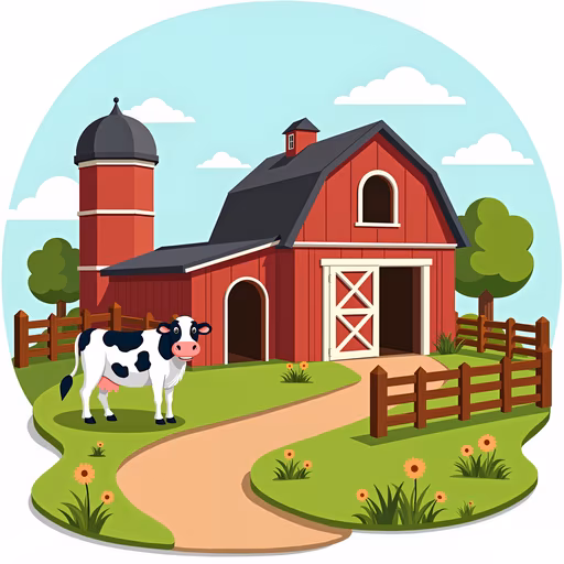 Cartoon Farm Scene