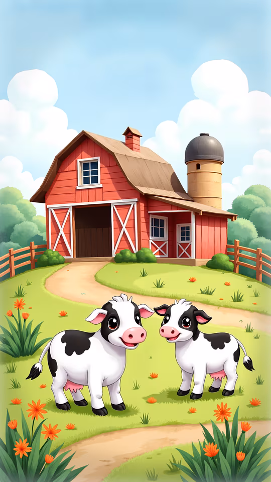 Cartoon Farm Scene