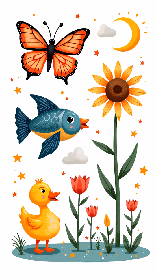 Cartoon Garden Scene