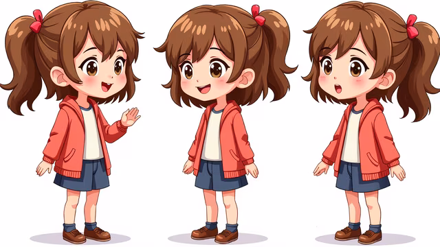 Cartoon Girl in Red Hoodie