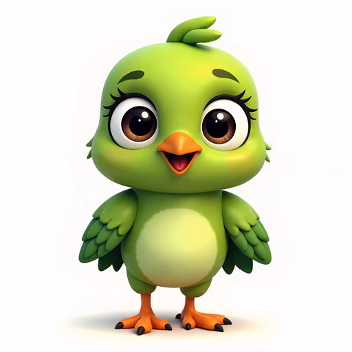Cartoon Green Bird