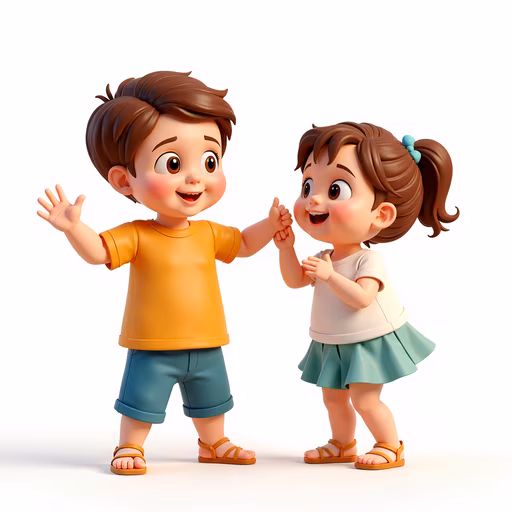 Cartoon Kids Friendship