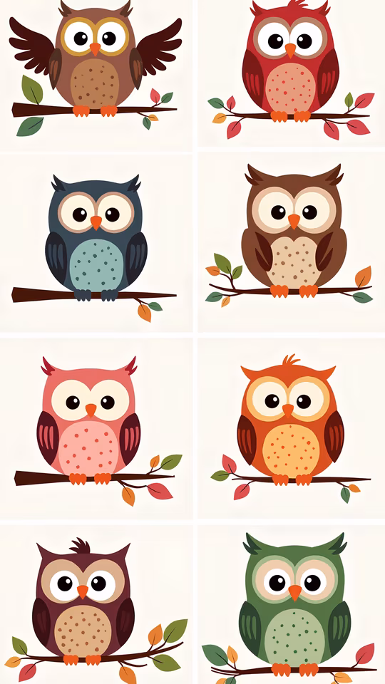 Cartoon Owls Collection