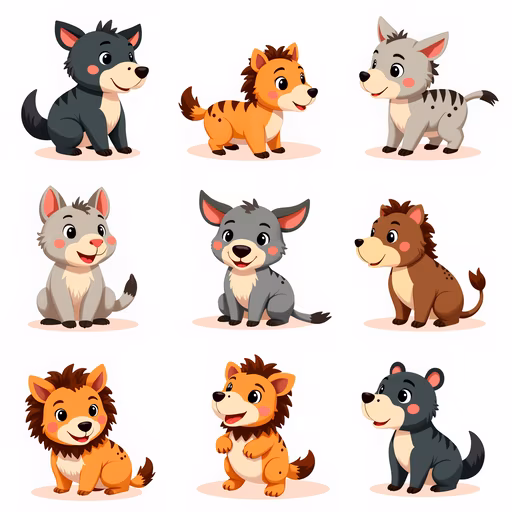 Cartoon Wolf Pack