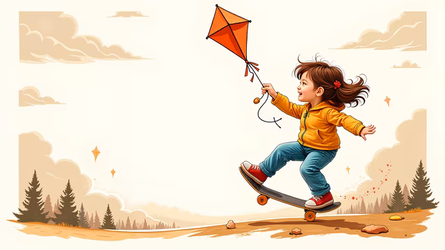 Child Flying a Kite