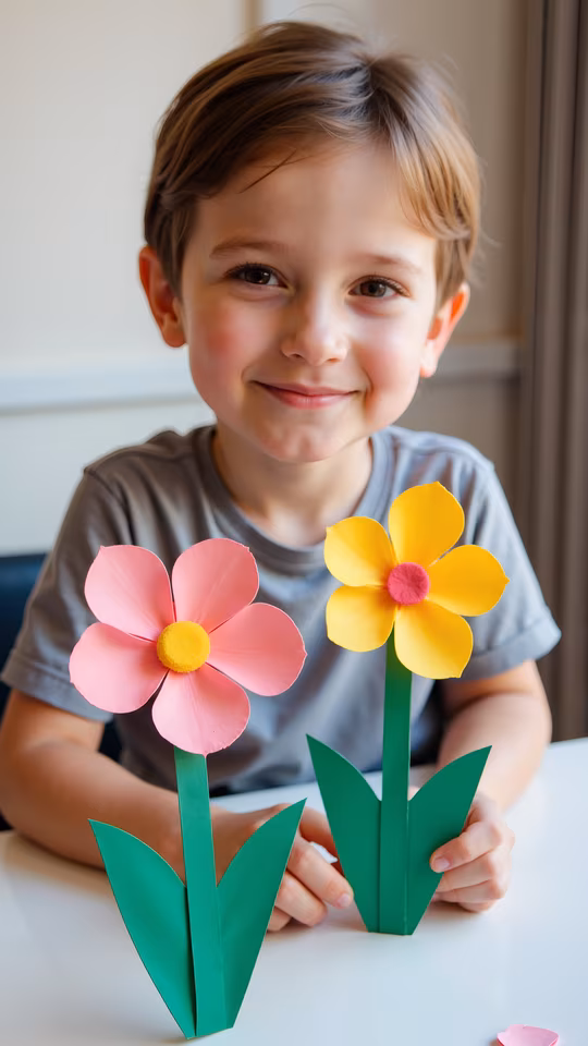 Child with Paper Flowers
