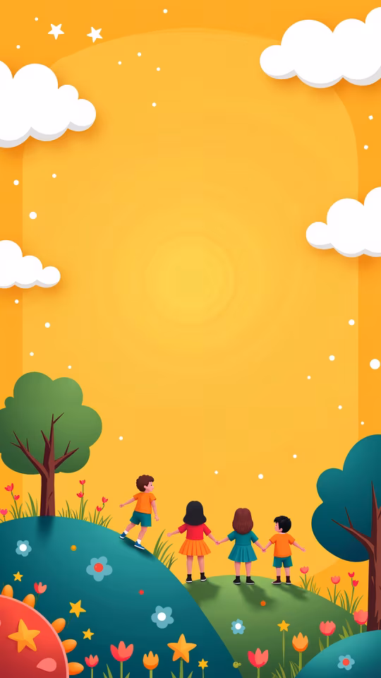 Children Playing Illustration