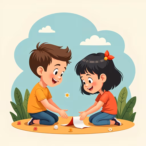 Children Playing Illustration