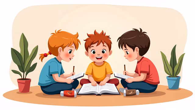 Children Studying Together