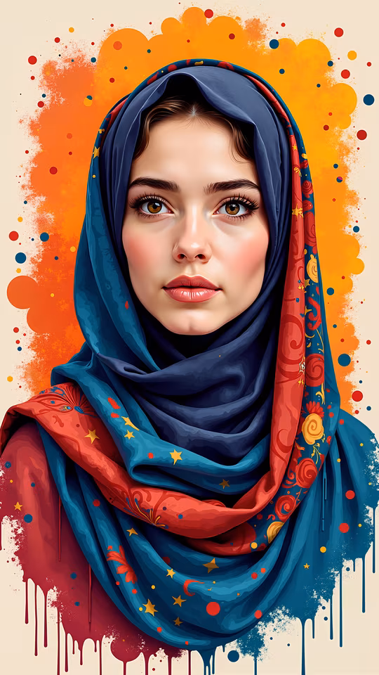 Colorful Hijab Illustration