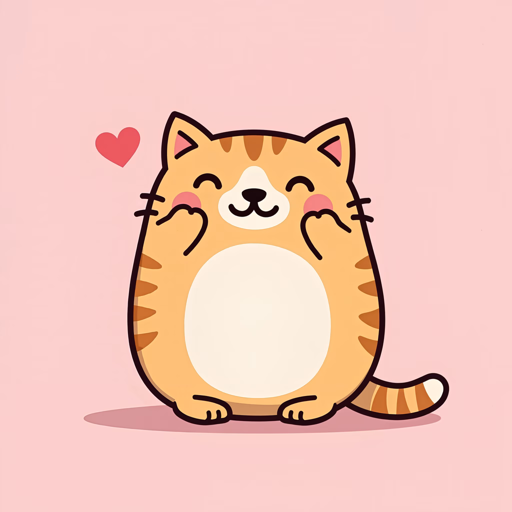 A cute, fluffy cat with a heart, perfect for valentine's day!