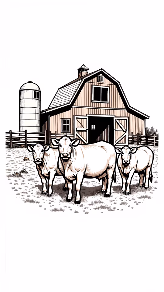 Farm Scene Illustration
