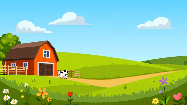 Farm Scene Illustration
