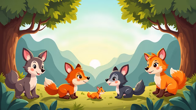 Forest Fox Family