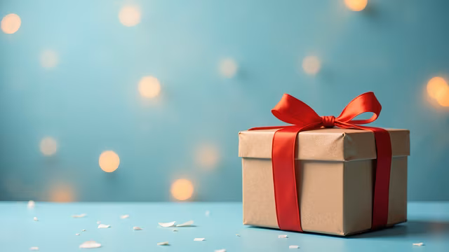 Gift Box with Red Ribbon