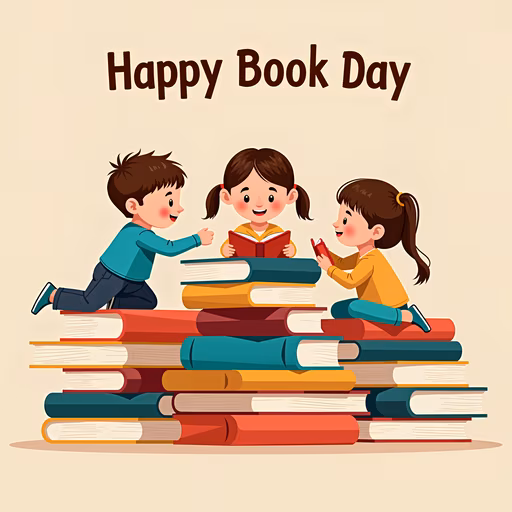 Happy Book Day Illustration