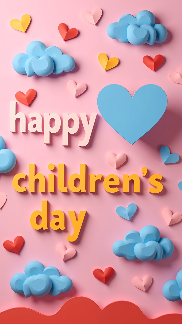 Bright and colorful children's day greeting illustration