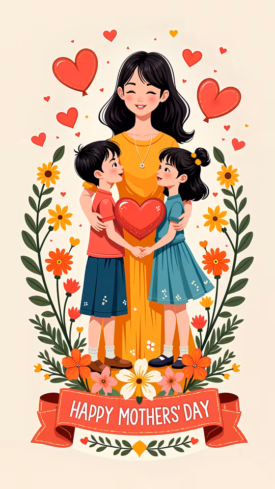 Happy Mothers' Day Illustration