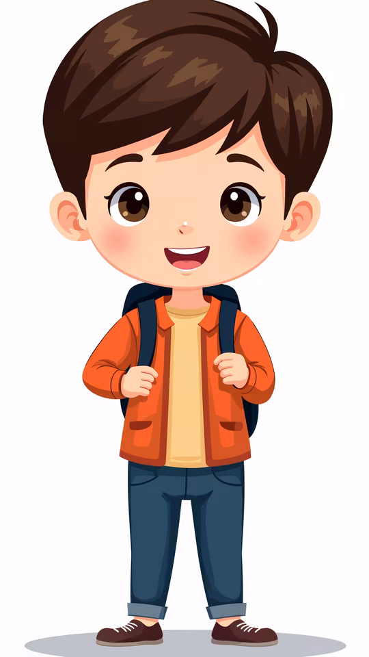 Happy Schoolboy Illustration