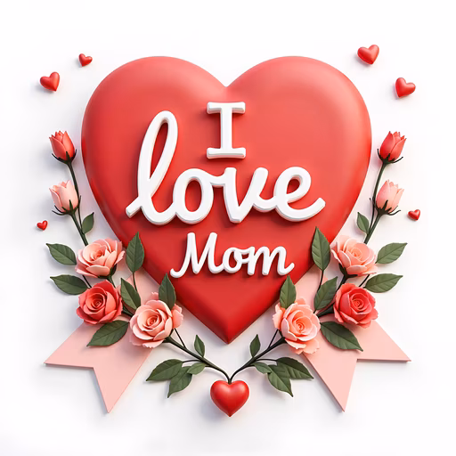 I Love Mom - Illustration