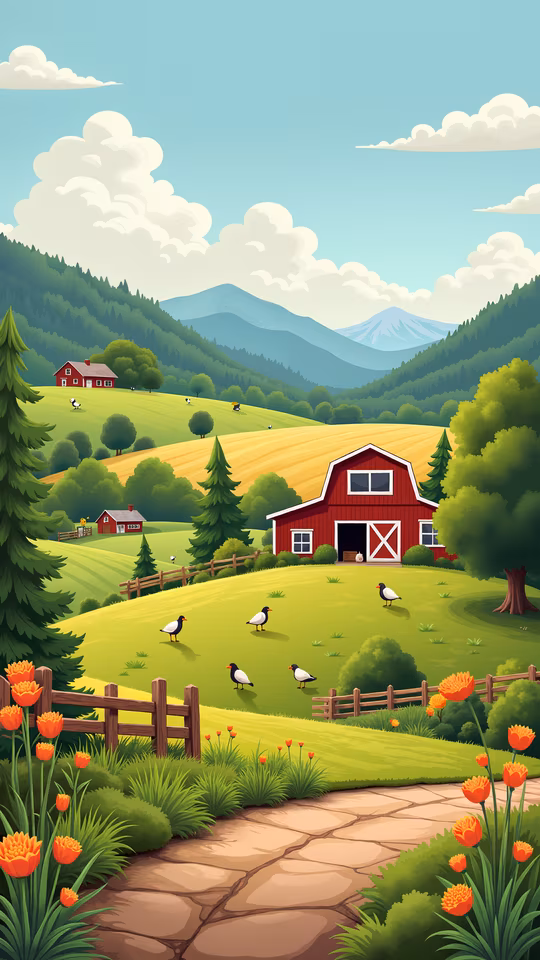 Idyllic Farm Scene