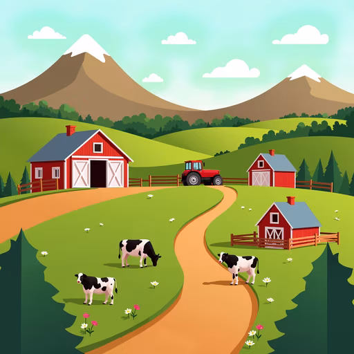 Idyllic Farm Scene