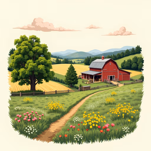 Idyllic Farm Scene