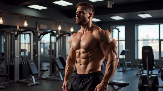 Muscular Man in Gym