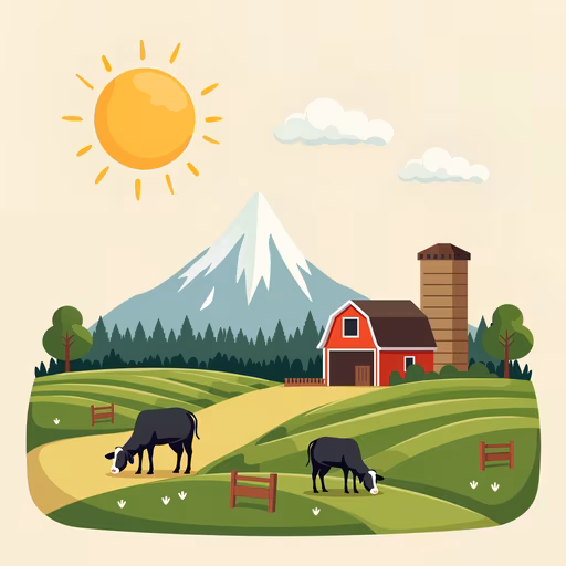 Pastoral Farm Scene