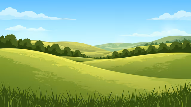 Pastoral Landscape Illustration