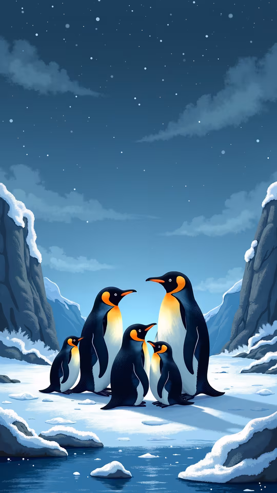 Penguin Family Illustration